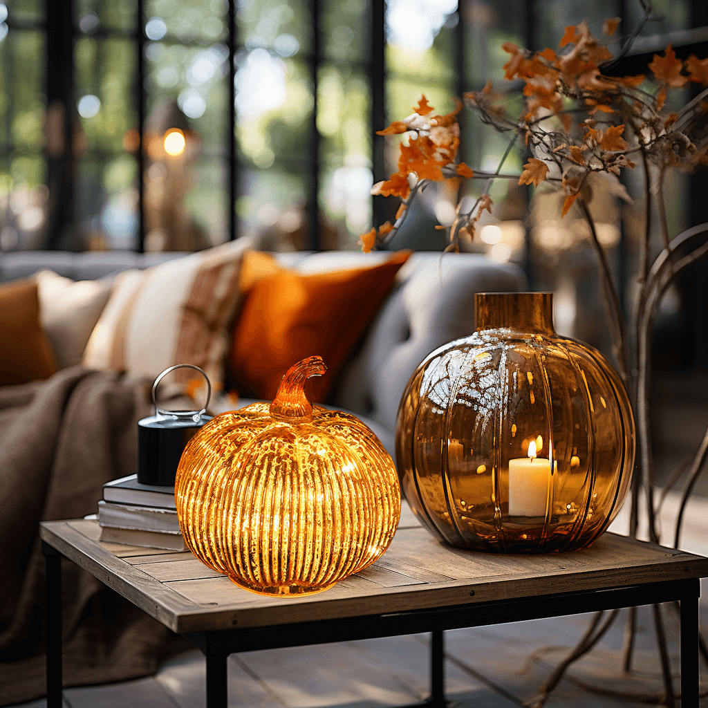 Mercury Glass Light up Pumpkin with Timer- Fall Decoration for Home-Lamps for Festive Decoration-Halloween Decorations (Gold) - Image 3